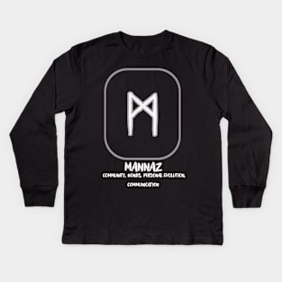 The Nordic rune Mannaz Kids Long Sleeve T-Shirt